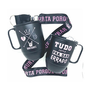 Canecas de alumínio personalizadas com cordão